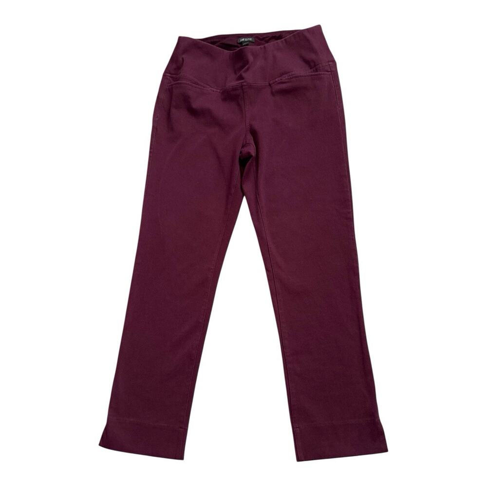 J Jill Wearever Pants Womens S Burgundy Pull On Stretch Slim Ankle 27.5" Inseam